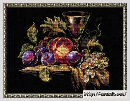 Download embroidery patterns by cross-stitch  - Натюрморт со сливами