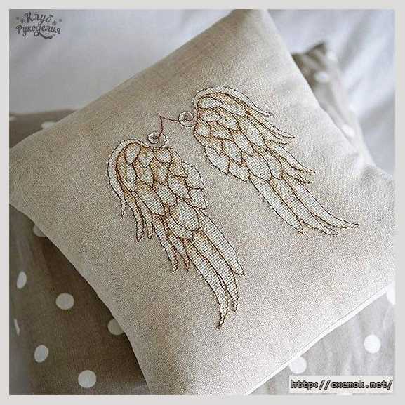 Download embroidery patterns by cross-stitch  - Подушка «крылья ангела»