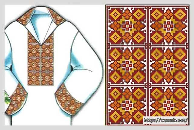 Download embroidery patterns by cross-stitch  - Сорочка «теплий вечір»