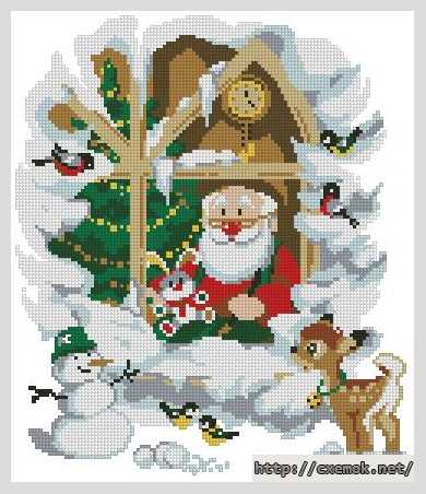 Download embroidery patterns by cross-stitch  - Дед мороз в окне