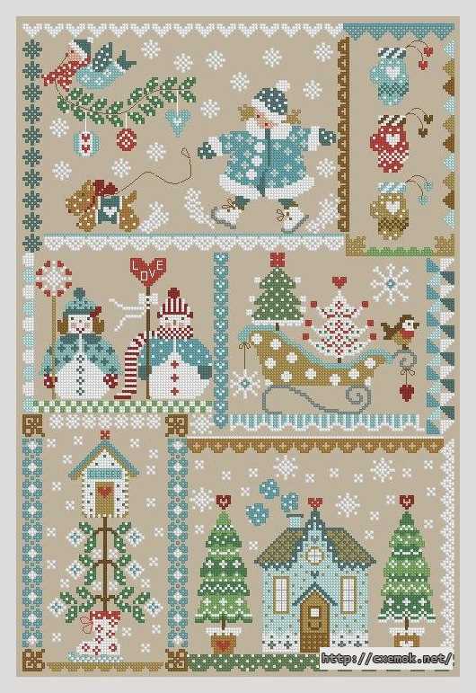 Download embroidery patterns by cross-stitch  - Зима