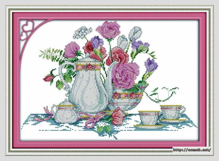 Download embroidery patterns by cross-stitch  - Чайный сервиз