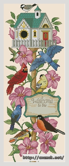 Download embroidery patterns by cross-stitch  - Welcoming friends, author 