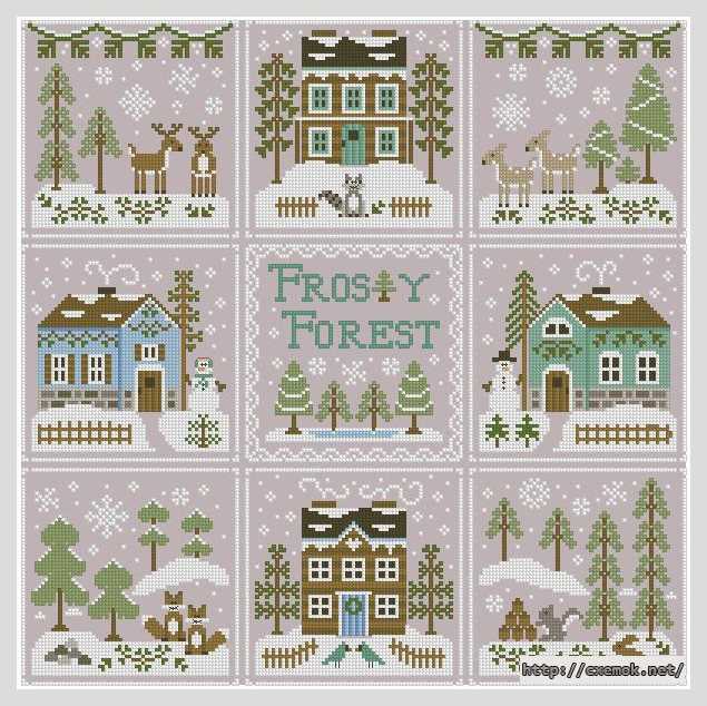 Download embroidery patterns by cross-stitch  - Морозный лес