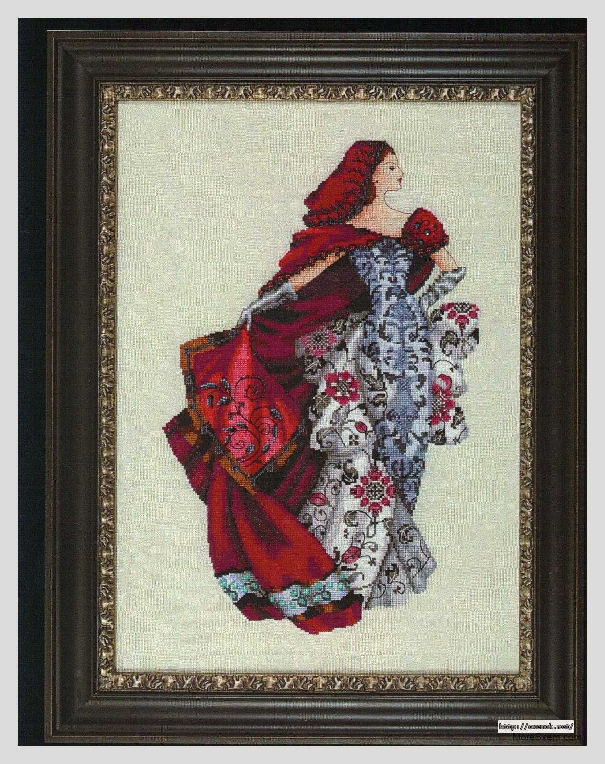 Download embroidery patterns by cross-stitch  - Леди в красном платье