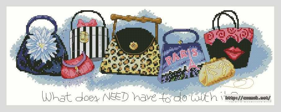 Download embroidery patterns by cross-stitch  - Сумочки