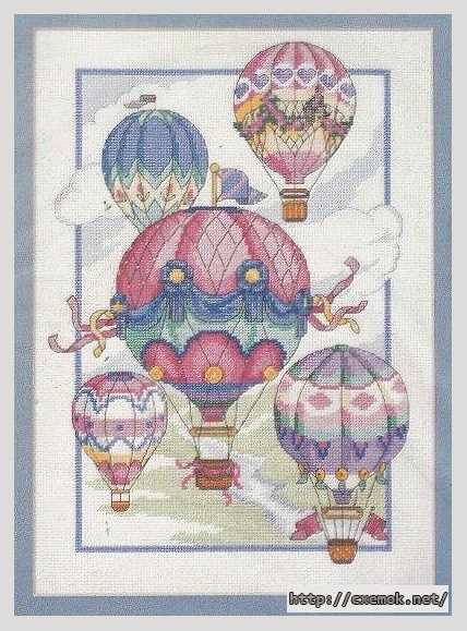 Download embroidery patterns by cross-stitch  - Воздушные шары