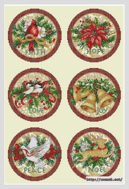 Download embroidery patterns by cross-stitch  - Новогодние украшения