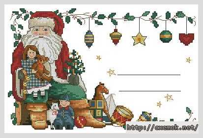 Download embroidery patterns by cross-stitch  - Санта