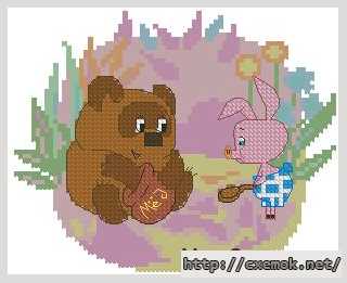 Download embroidery patterns by cross-stitch  - Винни-пух и пятачок