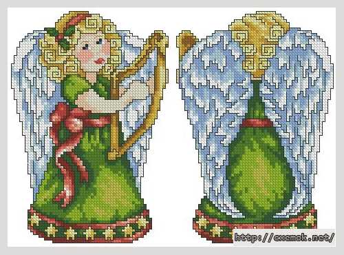 Download embroidery patterns by cross-stitch  - Ангел с арфой