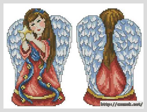 Download embroidery patterns by cross-stitch  - Ангел со звездой