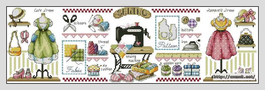 Download embroidery patterns by cross-stitch  - Комната швеи