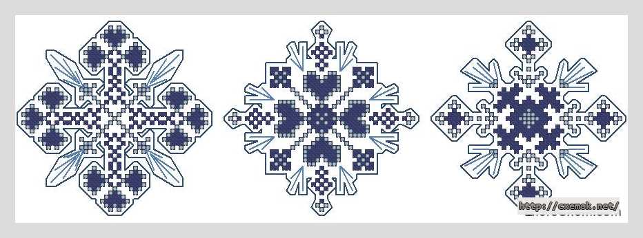 Download embroidery patterns by cross-stitch  - Снежинки