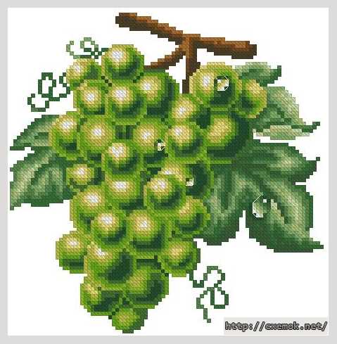 Download embroidery patterns by cross-stitch  - Зелёный виноград