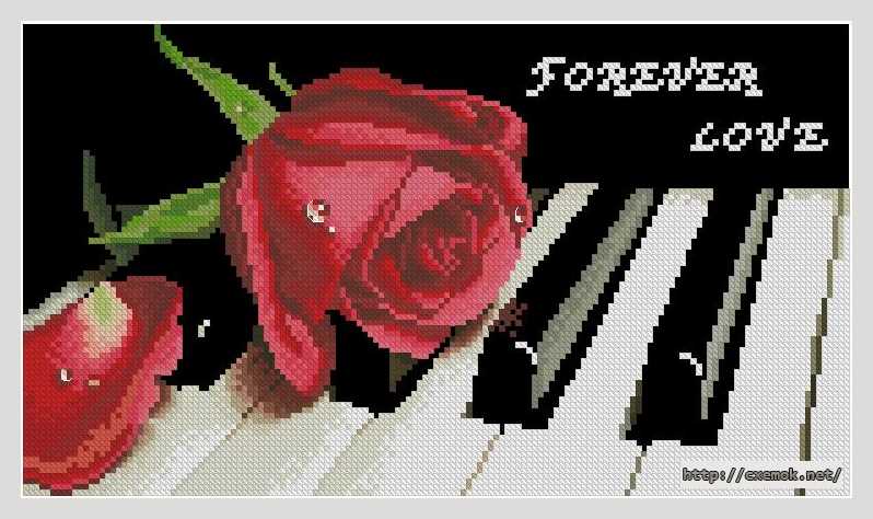 Download embroidery patterns by cross-stitch  - Розы на рояле
