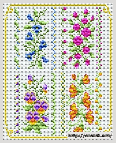 Download embroidery patterns by cross-stitch  - Nappe fleurie, author 