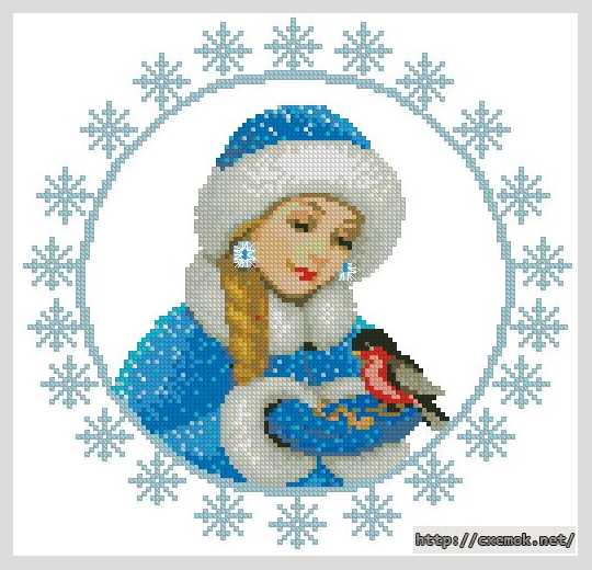 Download embroidery patterns by cross-stitch  - Снегурочка