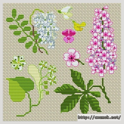 Download embroidery patterns by cross-stitch  - Herbier, author 