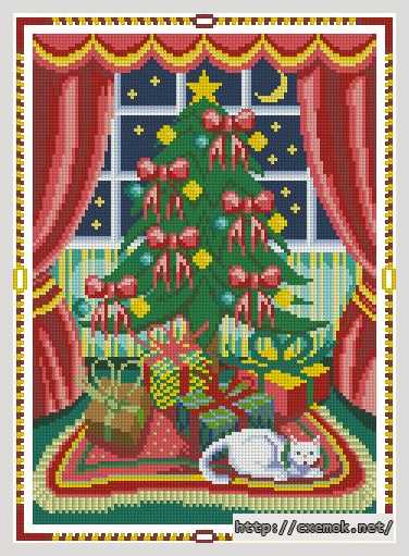Скачать схемы вышивки нитками / крестом  - Рождественская елка