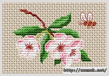 Download embroidery patterns by cross-stitch  - Fleur et abeille, author 