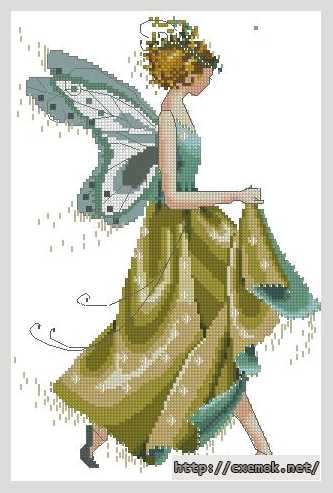 Download embroidery patterns by cross-stitch  - Фея на прогулке