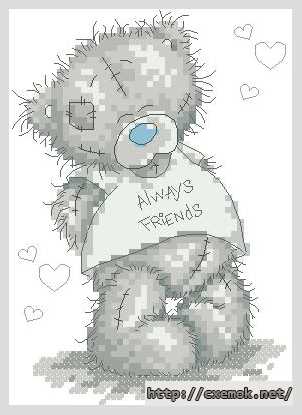 Download embroidery patterns by cross-stitch  - Always friends