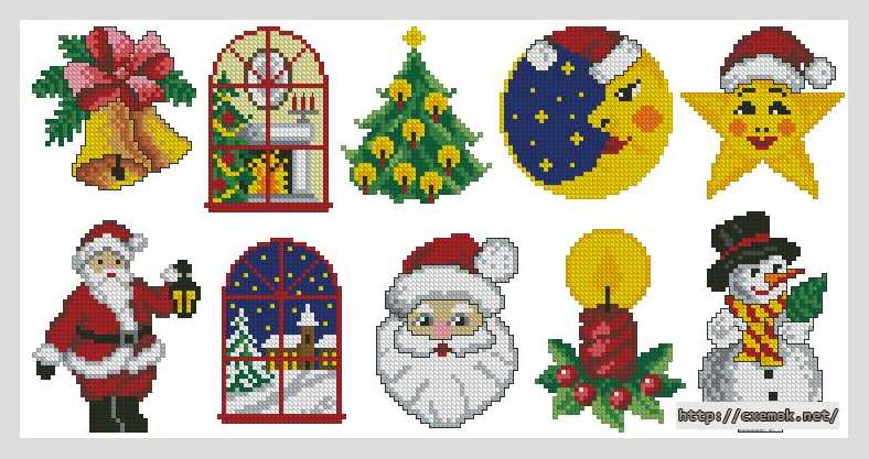 Download embroidery patterns by cross-stitch  - Новогодние миниатюры
