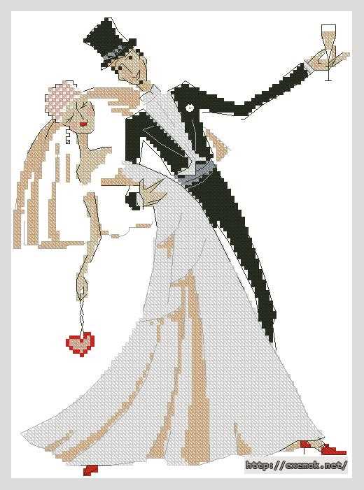 Download embroidery patterns by cross-stitch  - Жених и невеста