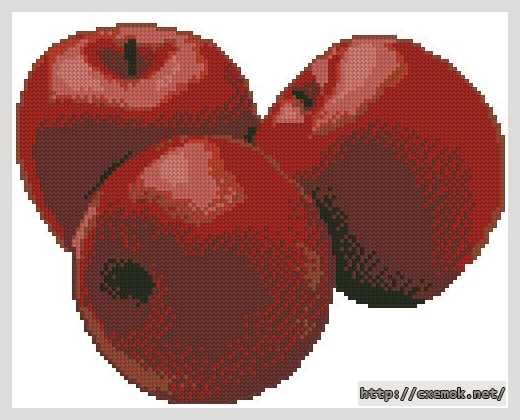 Скачать схемы вышивки нитками / крестом  - Три яблока
