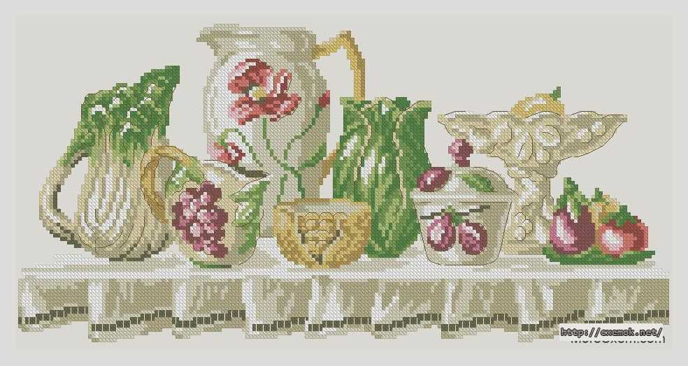 Download embroidery patterns by cross-stitch  - Сервиз