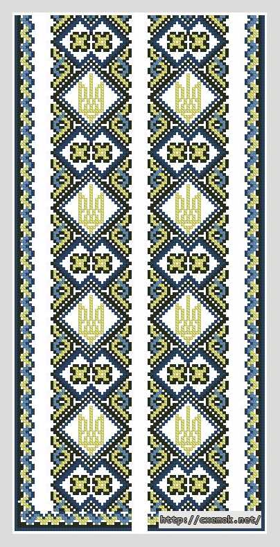 Download embroidery patterns by cross-stitch  - Вишиванка чоловіча з тризубом