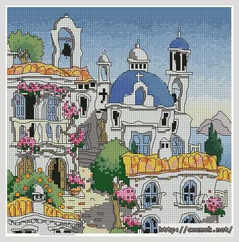 Download embroidery patterns by cross-stitch  - Греческая деревня