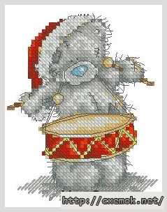 Download embroidery patterns by cross-stitch  - Тедди с барабаном