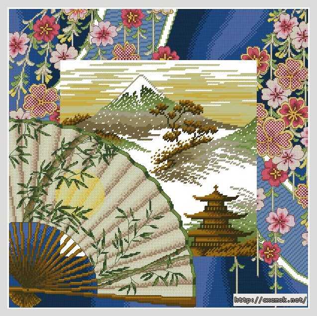 Download embroidery patterns by cross-stitch  - Атмосфера японии