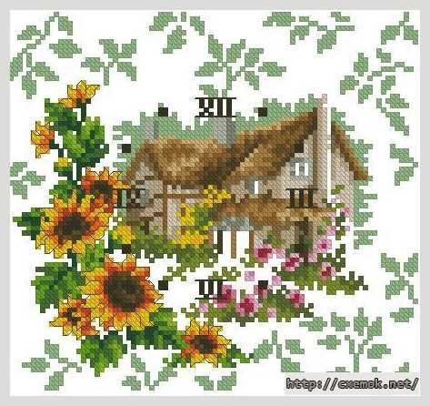 Download embroidery patterns by cross-stitch  - Часы цветочный сад
