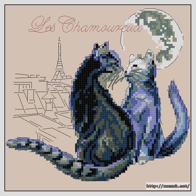 Download embroidery patterns by cross-stitch  - Les chamoureux, author 