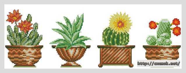 Download embroidery patterns by cross-stitch  - Кактусы