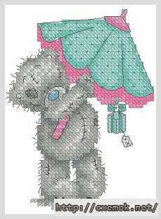 Download embroidery patterns by cross-stitch  - Тедди с зонтиком