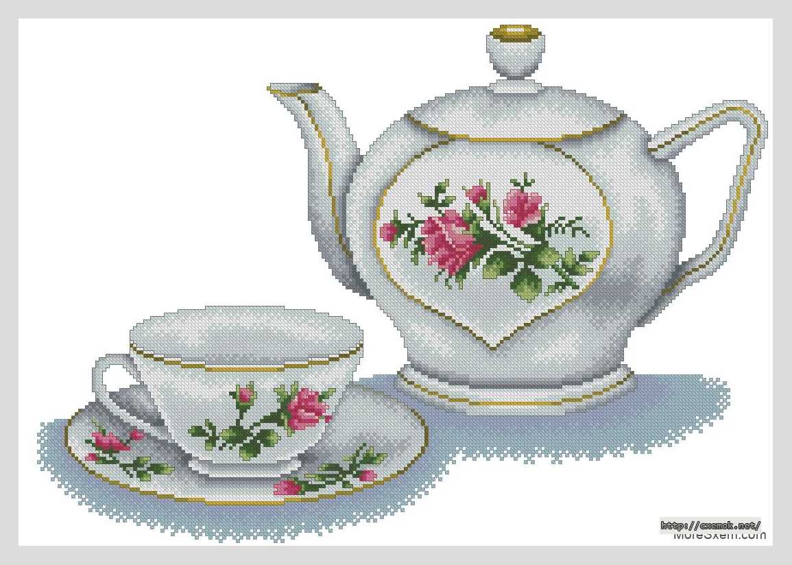 Download embroidery patterns by cross-stitch  - Чаепитие