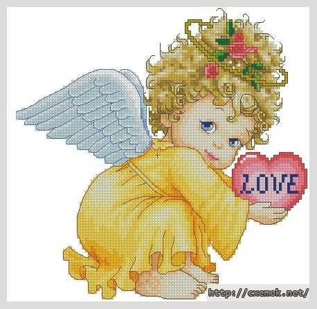 Download embroidery patterns by cross-stitch  - Девочка ангел