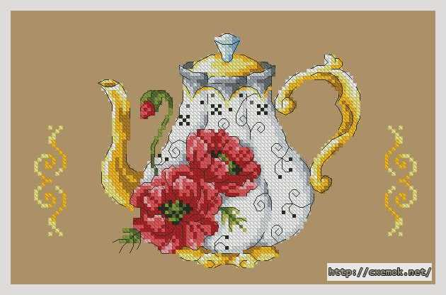 Download embroidery patterns by cross-stitch  - Чайник