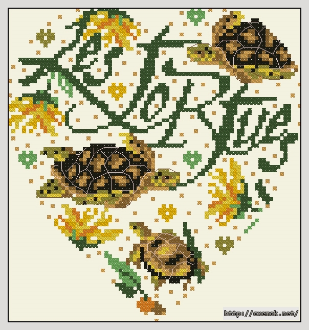 Download embroidery patterns by cross-stitch  - Tortues, author 