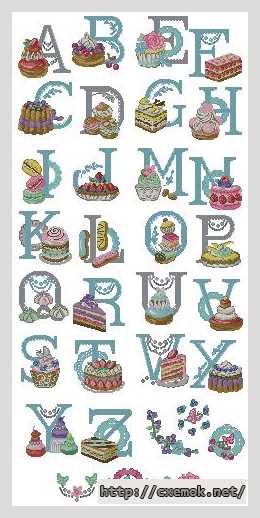 Download embroidery patterns by cross-stitch  - Кондитерский алфавит