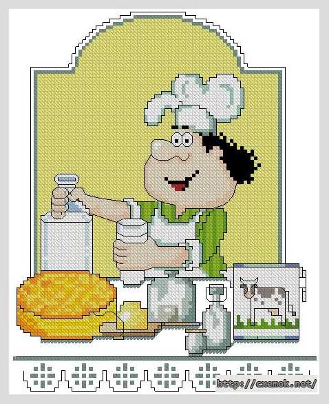 Download embroidery patterns by cross-stitch  - Молоко