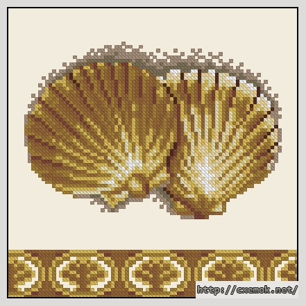 Download embroidery patterns by cross-stitch  - Ракушки, author 