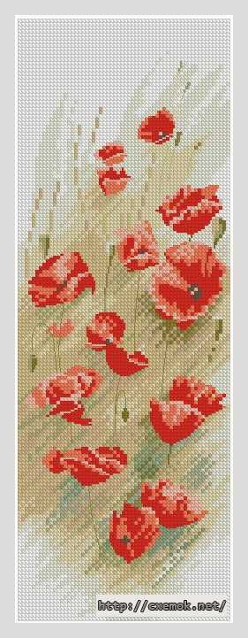 Download embroidery patterns by cross-stitch  - Панель «дикие маки»