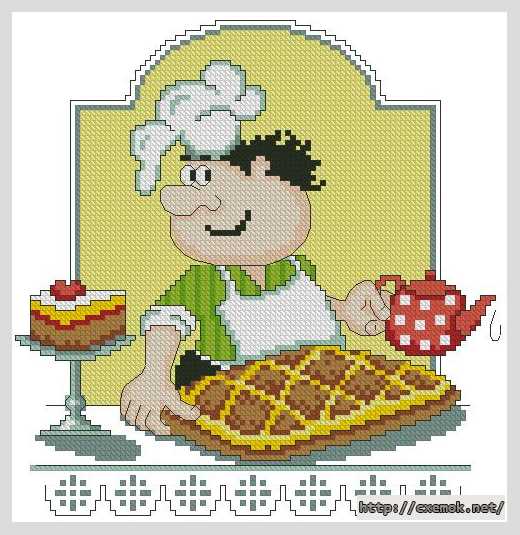 Download embroidery patterns by cross-stitch  - Пирог