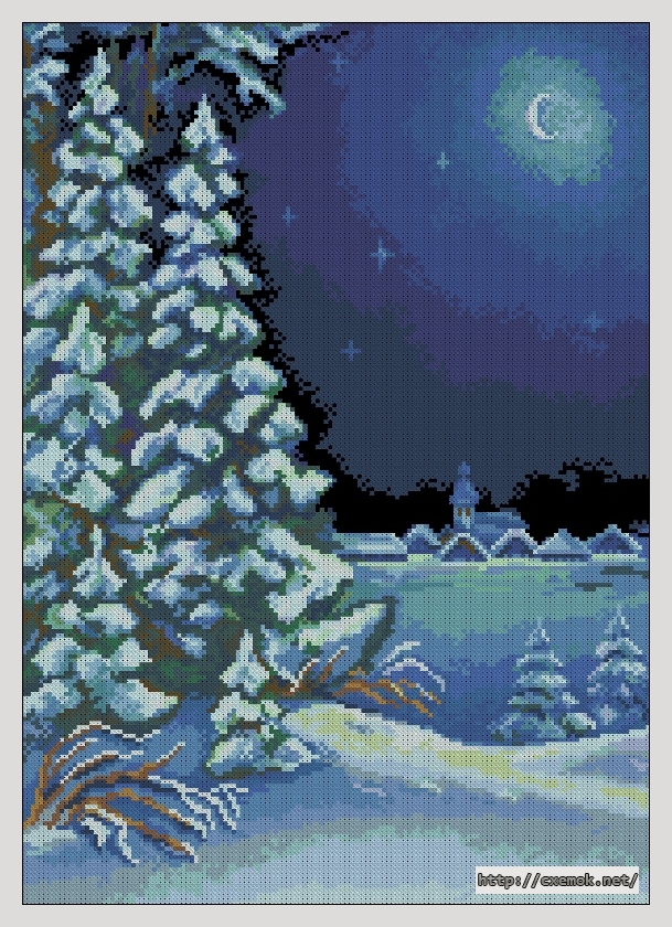 Download embroidery patterns by cross-stitch  - В лунном сиянии, author 