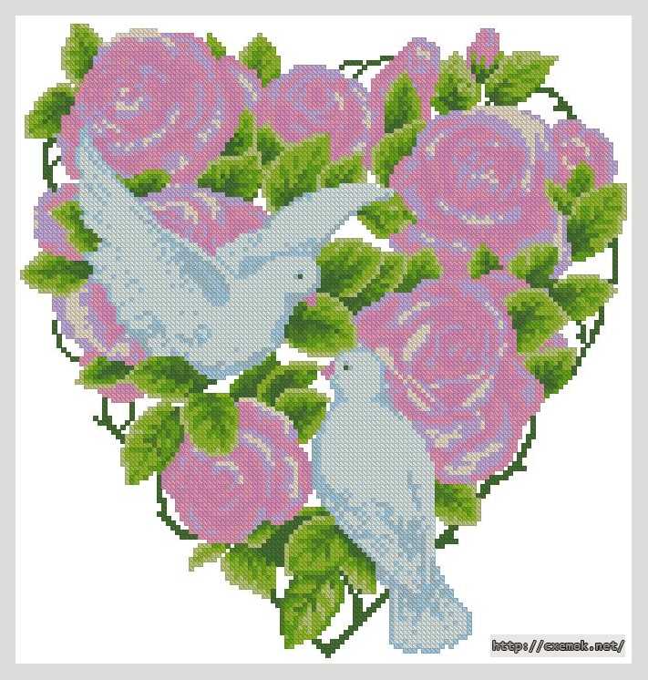 Download embroidery patterns by cross-stitch  - Рушник «для закоханих сердець»